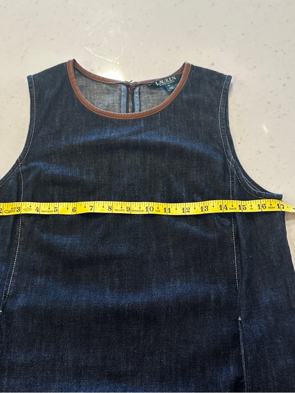 NWOT Ralph Lauren 100% Cotton + Leather Dress - Picture 5 of 7